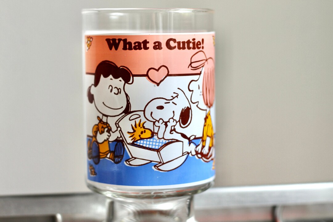 1966 Peanuts Candle Holder Snoopy Collectible Glass Candle Etsy