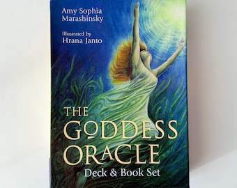 Mazzo di tarocchi e libro "The Goddess Oracle" vintage, carte dei tarocchi femministe, spiritualità rituale dei tarocchi, regalo per amica o sorella