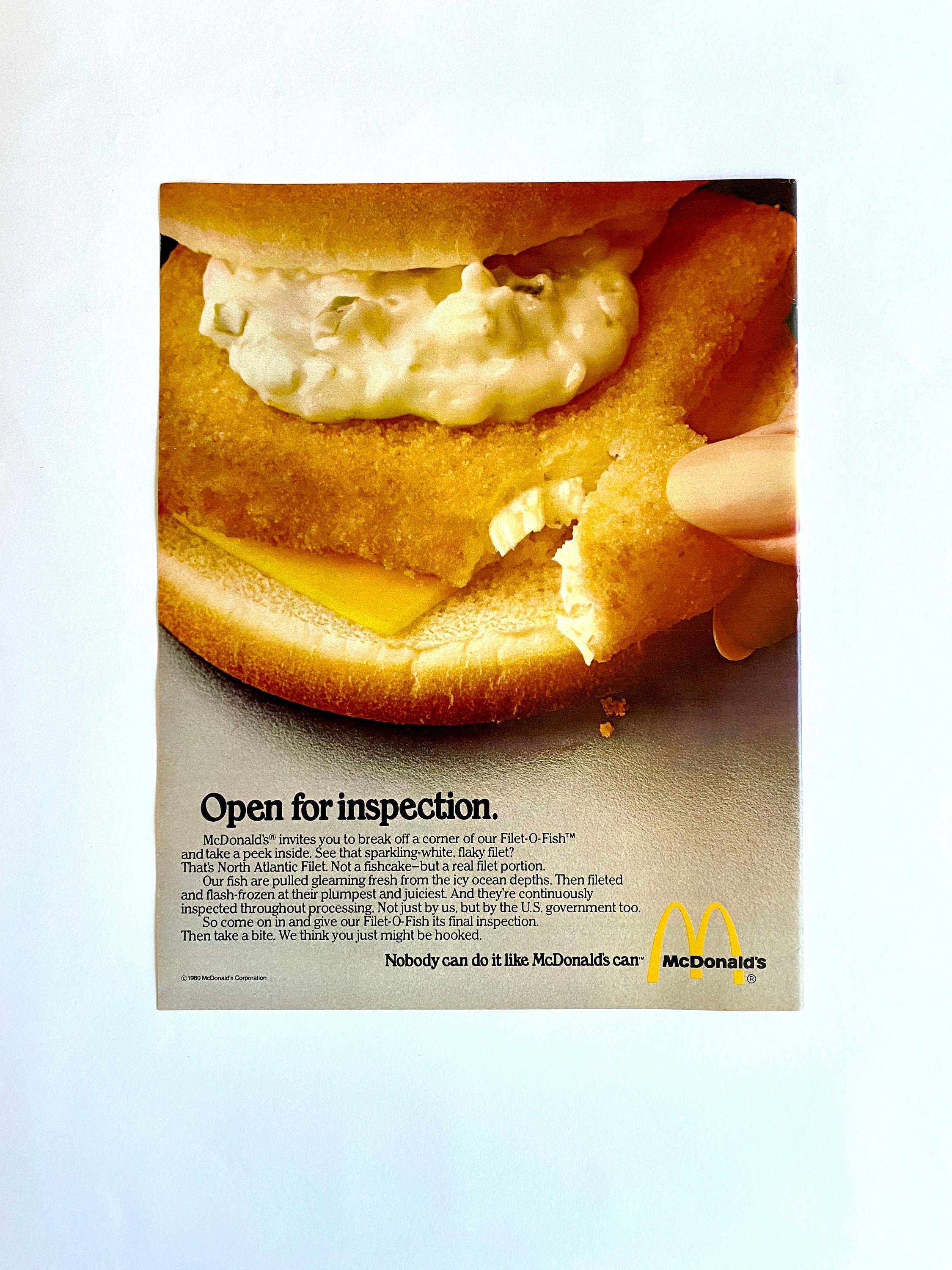 80s Mcdonald's Filet-o-fish Ad, Retro Fast Food Ad, Vintage