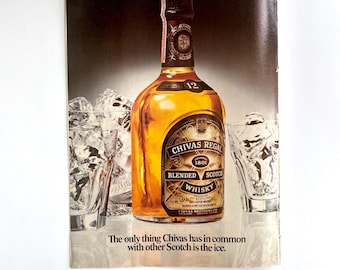 1980 Chivas Regal Scotch Whisky Ad, Toronto Life Magazine, Bar Decor