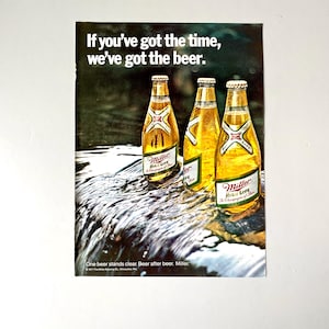 1971 Miller Beer Ad, Playboy Magazine, Miller High Life Milwaukee, Made in USA