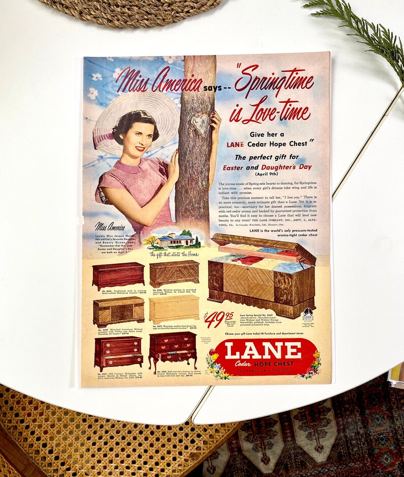 1950 Lane Hope Chest Vintage Trunk 1950 Miss America 50s Etsy