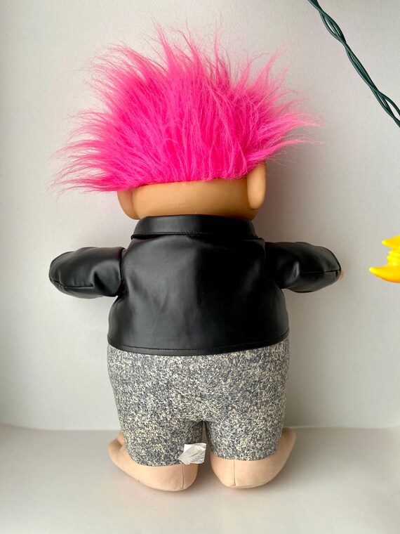 1992 Ganz Troll Doll, Giant Rock and Roll Pink Hair Troll - Etsy