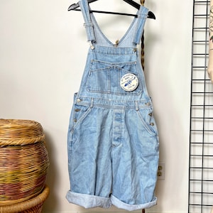 90s Denim Overalls, Street Worn, Jean Shorts Overalls, Women's Size 16