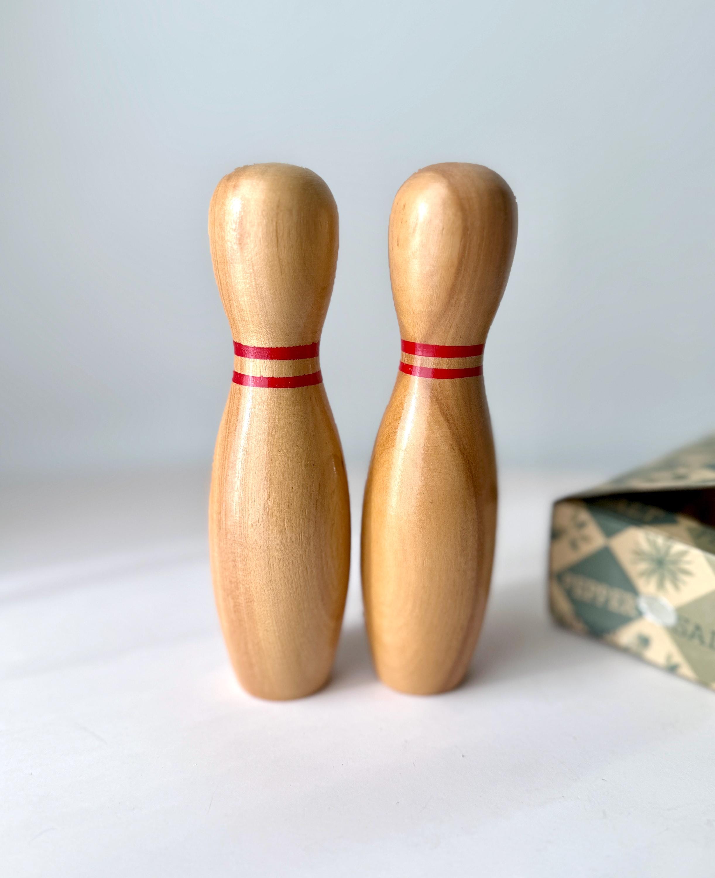【貴重】木製ボウリングピン 赤いストライプ Wooden bowling pins - Etsy 日本
