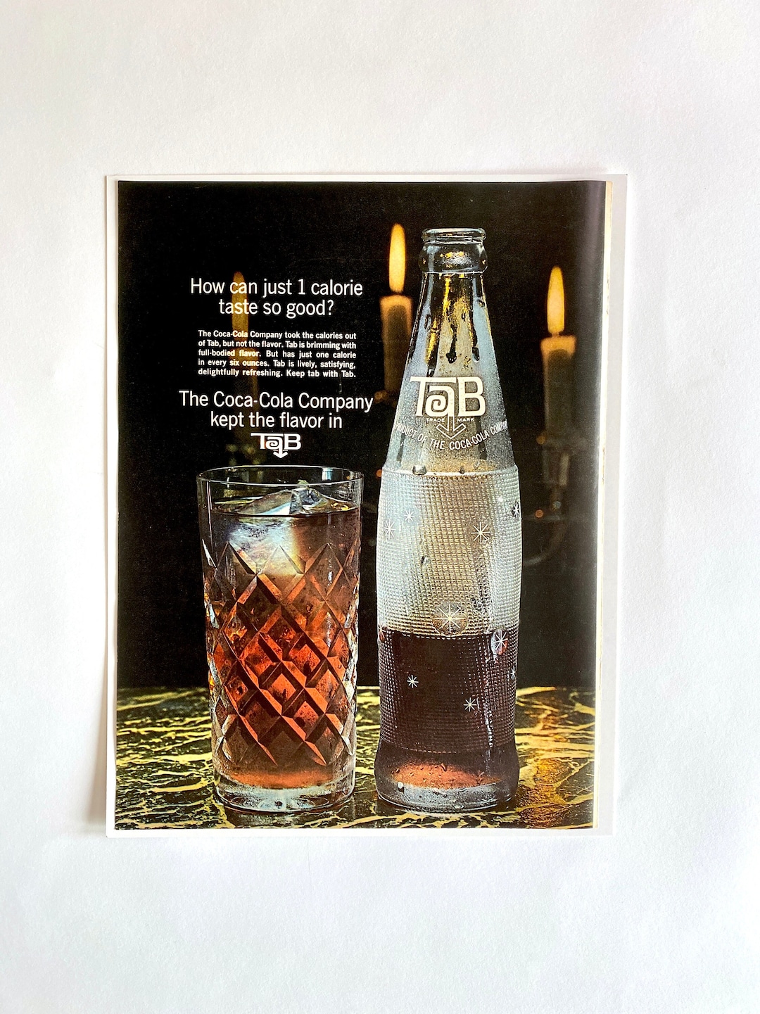 1965 Tab Coca Cola Ad Vintage Soda Drink Ad 60s Soft Drinks Etsy