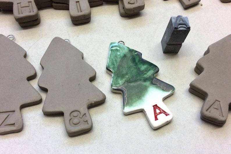 Christmas Tree Initial Tag