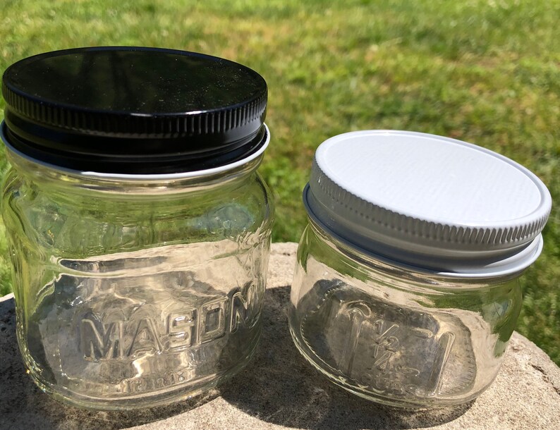 Small Mason Jar with Vintage Zinc or Rusty Lid TWO Sizes Etsy