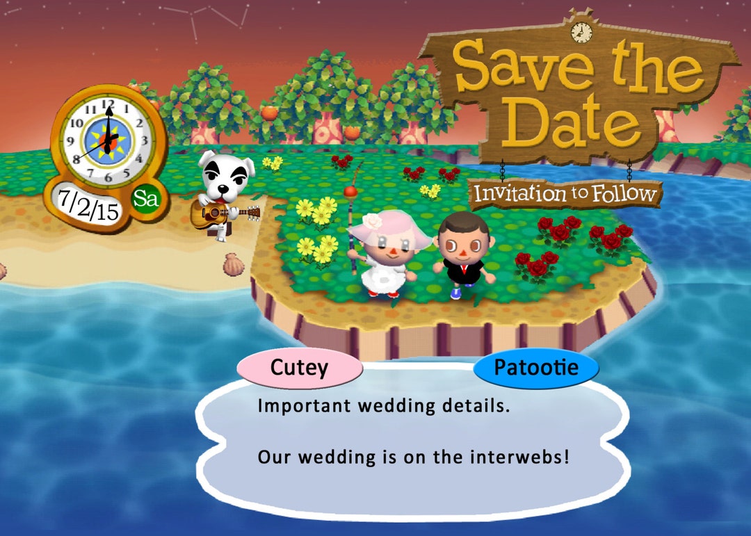 Animal Crossing Save the Date Etsy