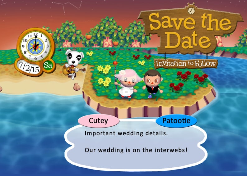 Animal Crossing Save the Date Etsy