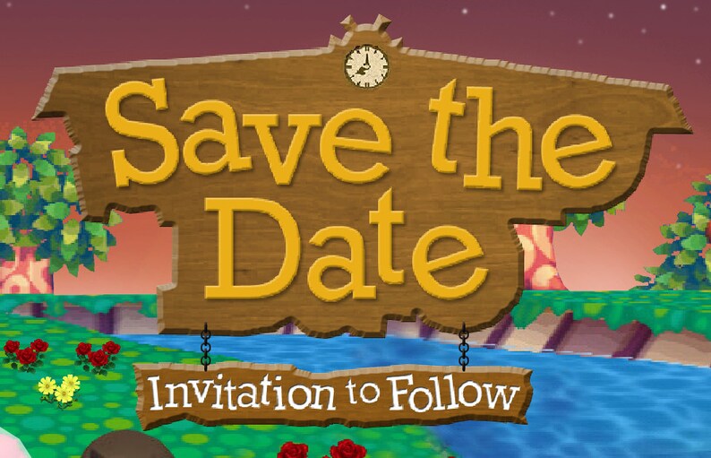 Animal Crossing Save the Date Etsy