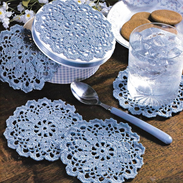 Crochet Coaster Set with a Vintage Look & Style, Use #10 Crochet Cotton Yarn PDF, Digital Download