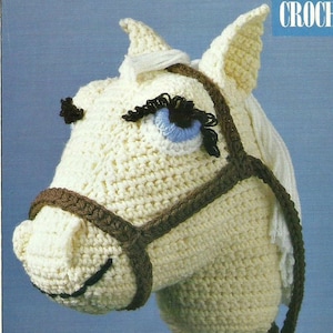 Vintage Crochet Pattern Stick Pony Horse Crochet Pattern PDF Vintage Toy for Today's Kids 1988, #4 Weight Yarn Instant Digital Download