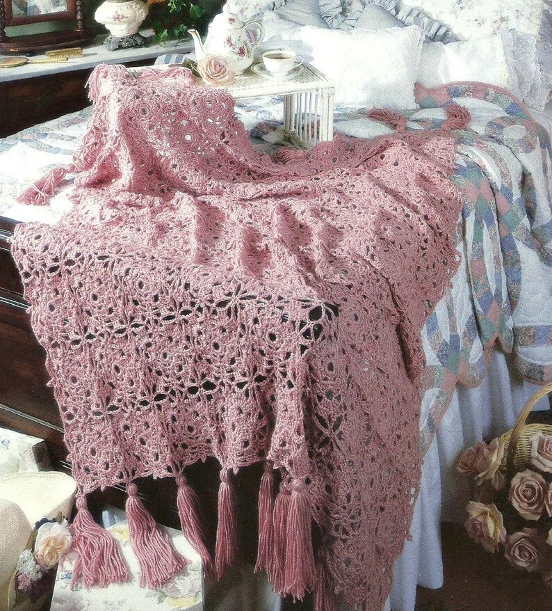 Vintage Crochet Pattern Romantic Lace Afghan 1990's Home Etsy Australia