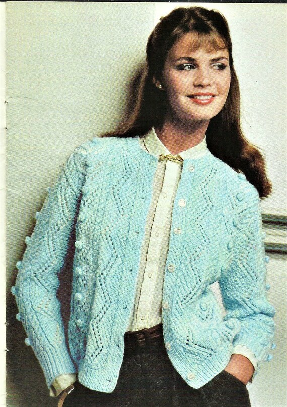 Buy Vintage Knitting Pattern Ladies Aran Design Cardigan, 1980's