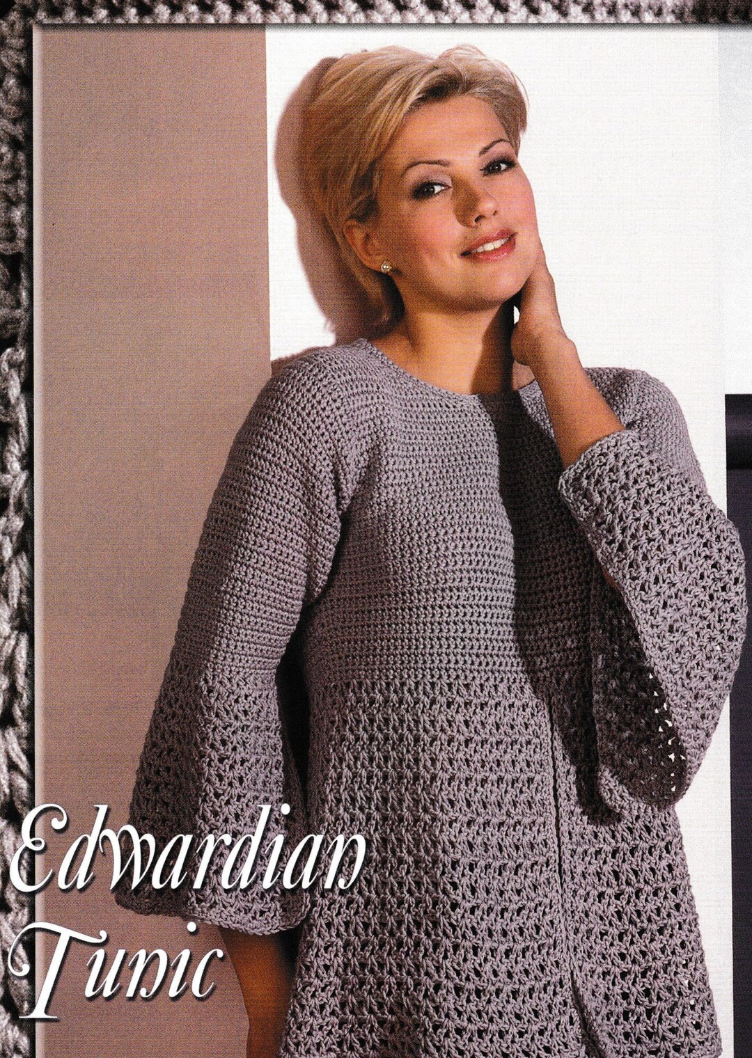 Edwardian Tunic Vintage Crochet Pattern, Casual, Dressy, Costume Office, Instant Download