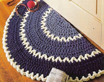 Half Round Rug, Perfect for Any Knook or Cranny Space, Vintage Crochet Pattern, 19 Inches x 40 Inches, Digital Download Pattern