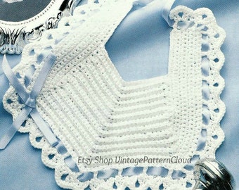 Vintage Crochet Pattern Heirloom Baby Bib Vintage Crochet Patterns, Dainty Baby Bib, PDF Instant Download, Digital Download