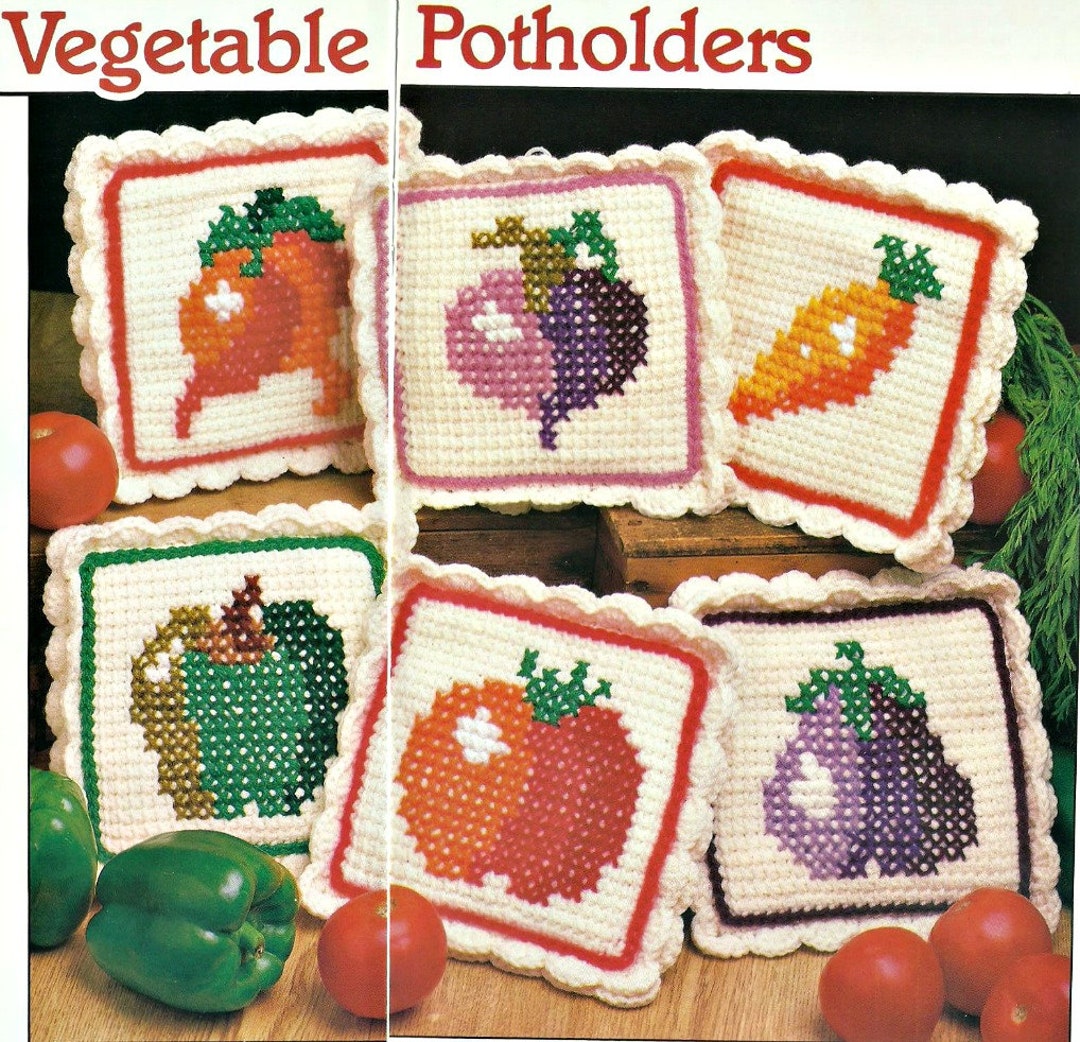 Veggie Potholders Crochet Pattern Vintage Crochet Design From