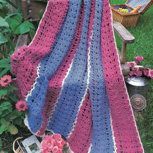 SHELLS in Panels Vintage Crochet Afghan Pattern, Quick to Stitch, PDF Digital Instant Download