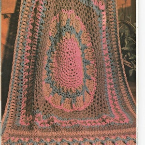 Vintage Crochet Pattern Afghan Richly Detailed Centerpiece QUICK Double Strand Crochet Pattern, Throw, PDF Digital Download