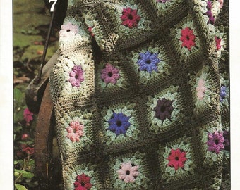 Sunny Occupé Lizzies Impatiens Crochet Motif Afghan, Couverture Au Crochet Design Floral, Téléchargement Numérique Instantané