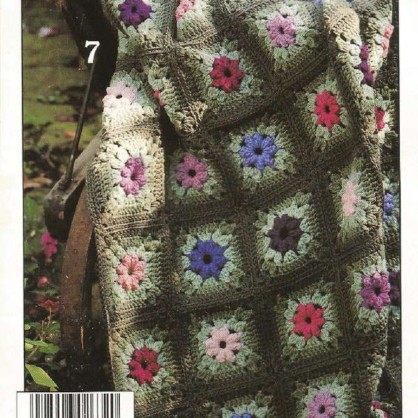Sunny Busy Lizzies Impatiens Afghan Häkelanleitung, Florales Design Häkeldecke, Sofort Download Digital