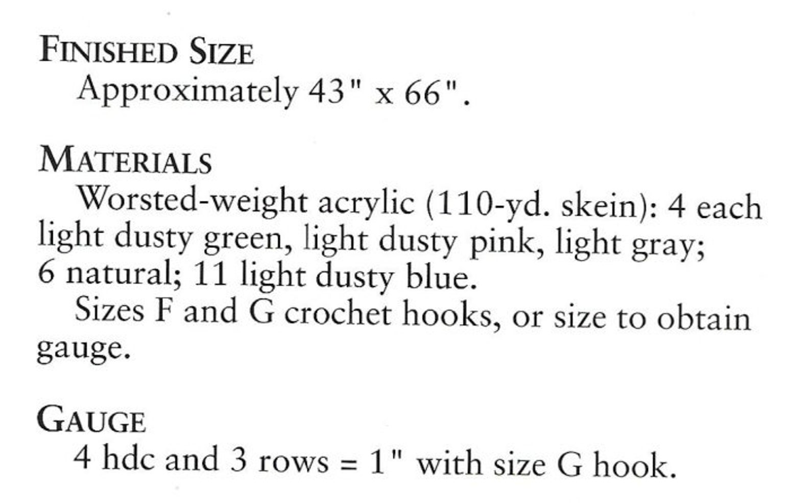 Vintage Crochet Pattern Pyramids Afghan Crocheted Blanket 4 Worsted