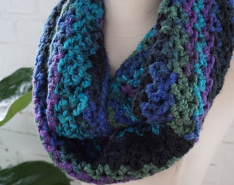 Crochet Infinity Scarf in Mutli Color - Handmade