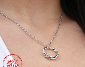 Crown of Thorns Necklace: Christian Faith Jewelry, Easter Gift