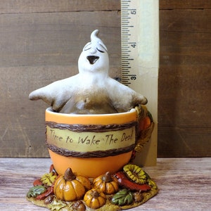 Coffee Ghost Halloween Pumpkins Fall Decor, Coffee Halloween Lover Gift, One of a Kind Ghost Coffee Sculpture image 10