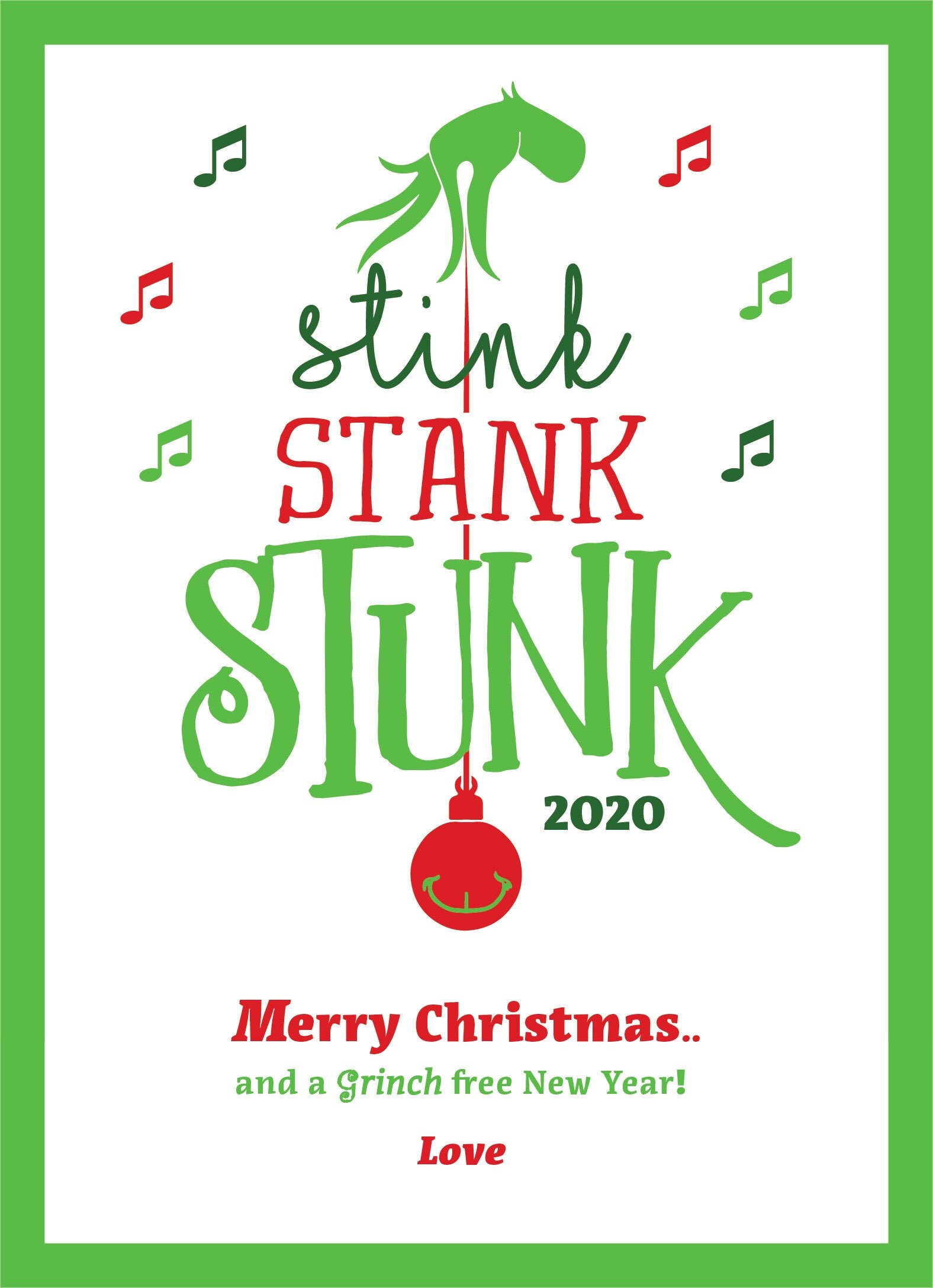 Stink Stank Stunk Christmas Card - Etsy