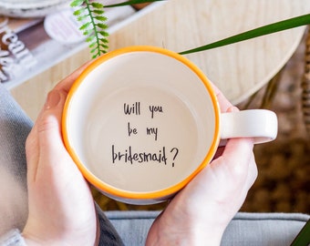 Will you be my bridesmaid, groomsman, best man, maid of honour, usher hidden message mug, wedding ideas