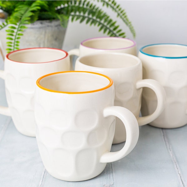 Personalised pint mug. Ceramic dimpled beer mug, pint of tea, pint of coffee pint cup
