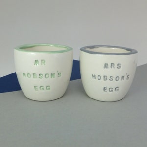 Pair of personalised handmade ceramic egg cups image 5