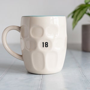 18th birthday mug, handmade eighteenth birthday pint mug, personalised 18th birthday gift