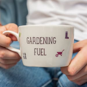 Gardening fuel mug, gift for gardener