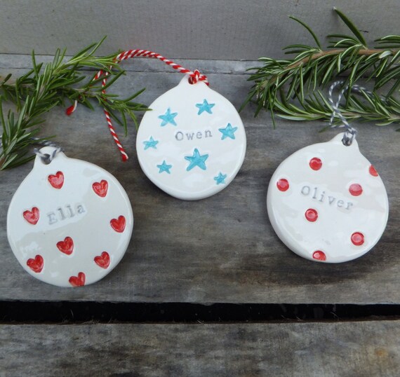 Personalised Christmas decoration ceramic Christmas ornament  Etsy