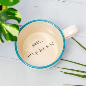 psssstt.... Let es go back to bed versteckte Botschaft Tasse Valentinstag Geschenk für Freund, Freundin, Frau, Mann, Verlobte