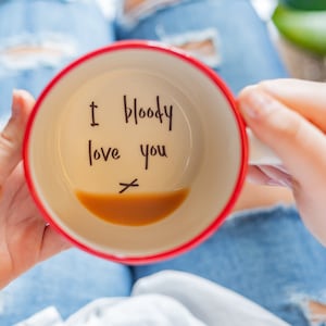 I bloody love you handmade hidden message mug  valentines gift for wife husband partner girlfriend boyfriend