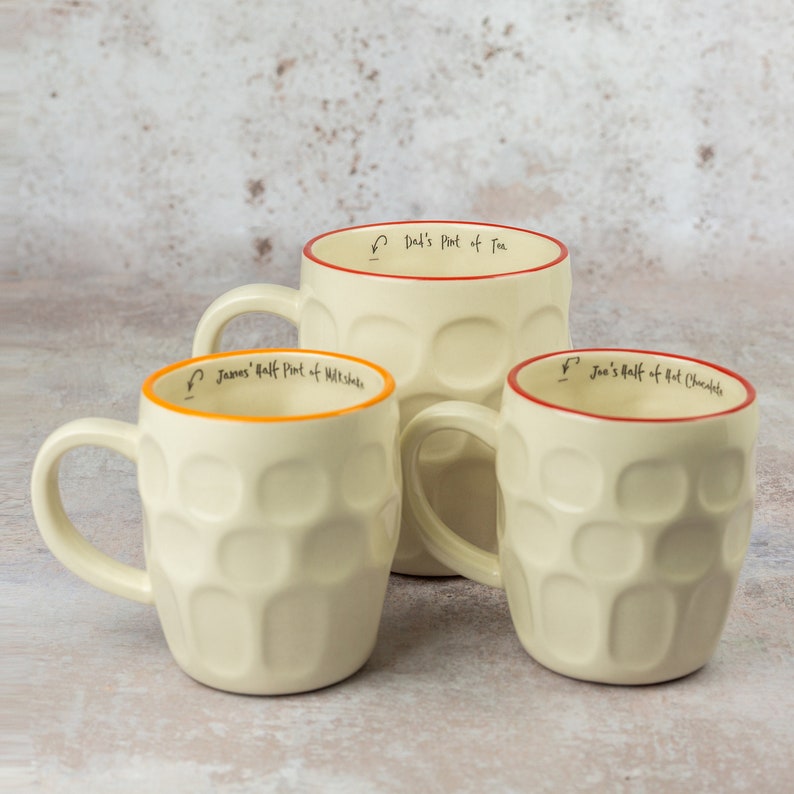 Personalised pint mug. Ceramic dimpled beer mug, pint of tea, pint of coffee pint cup image 5