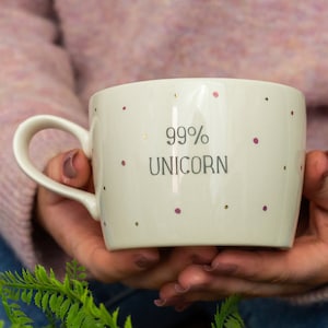 99% Unicorn handgemaakte mok met metalen vlekken, eenhoorn cadeau voor vriend