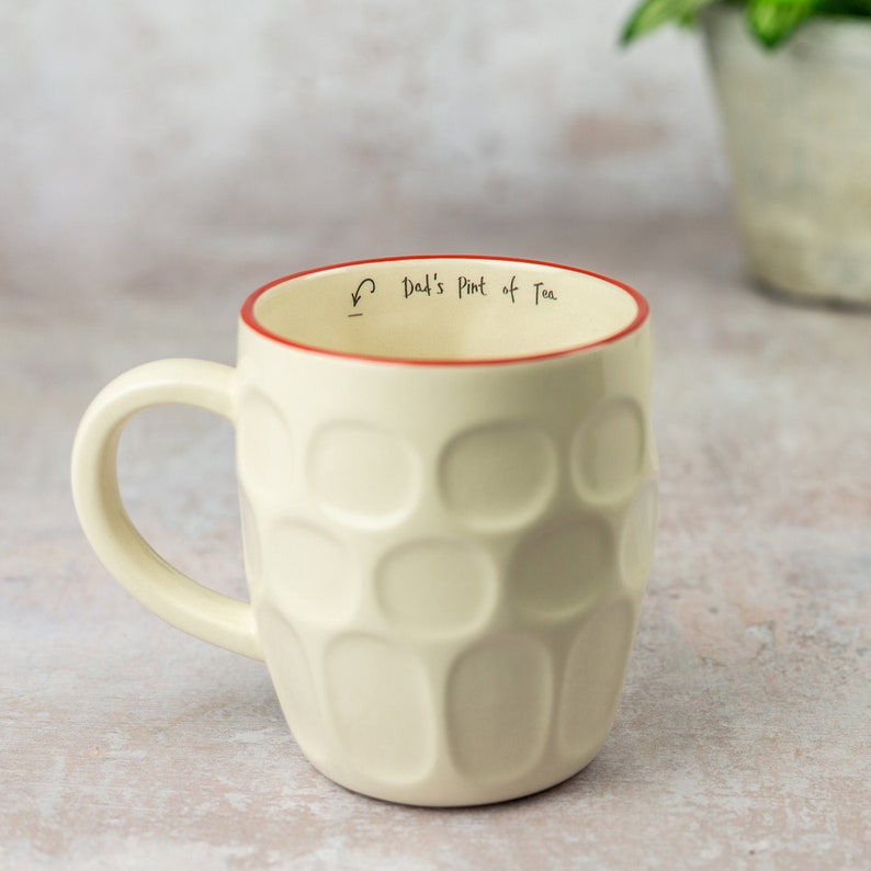 Personalised pint mug. Ceramic dimpled beer mug, pint of tea, pint of coffee pint cup image 4