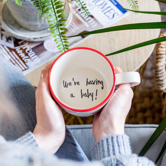 Pregnancy Announcement Hidden Message Mug, We're Having a Baby, Pregnancy Reveal, New Baby Reveal - Etsy