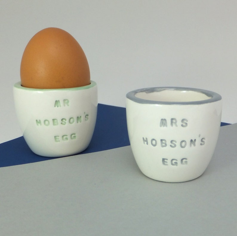 Pair of Personalised Handmade Ceramic Egg Cups Etsy UK