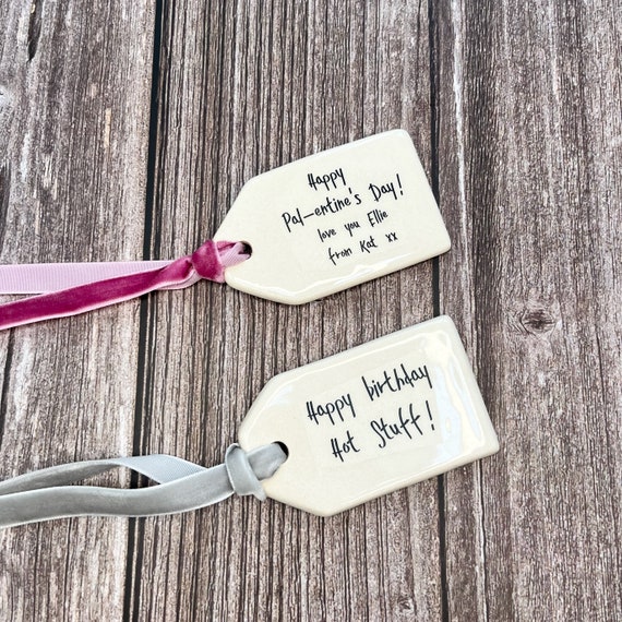 Ceramic Gift Tag Add On. Personalised Ceramic Gift Tag. Etsy