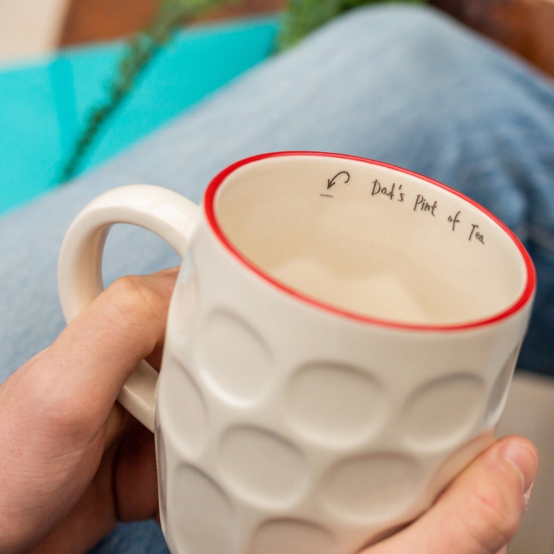 Personalised pint mug. Ceramic dimpled beer mug, pint of tea, pint of coffee pint cup image 3
