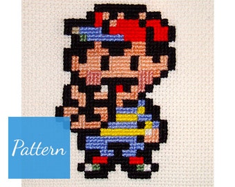 Ness (Earthbound) Cross Stitch Pattern