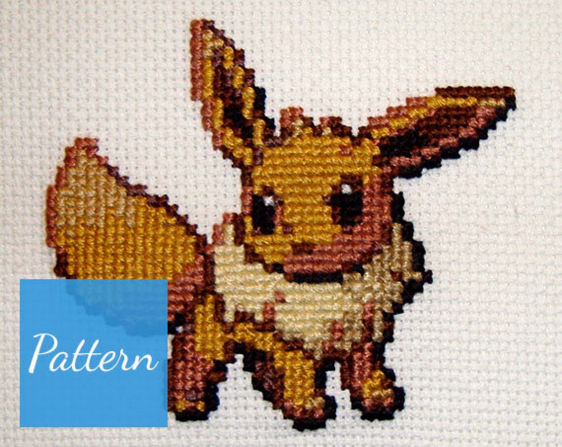 Eevee pokemon Cross Stitch Pattern (Download Now) - Etsy