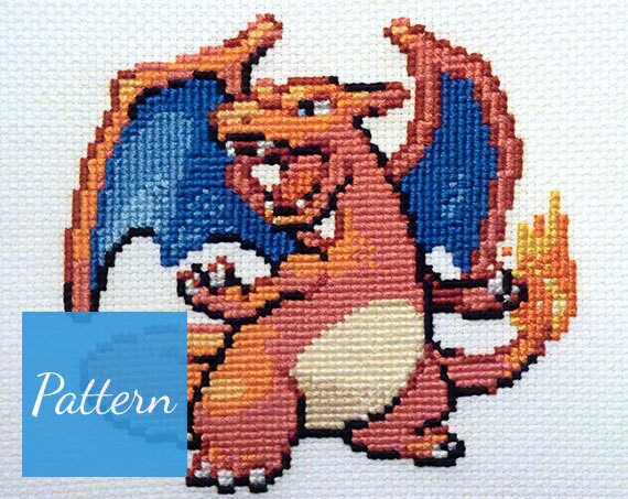 Charizard Pokemon Cross Stitch Pattern Etsy